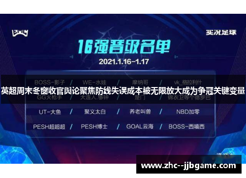 英超周末冬窗收官舆论聚焦防线失误成本被无限放大成为争冠关键变量 英超周末冬窗收官舆论聚焦防线失误成本被无限放大成为争冠关键变量